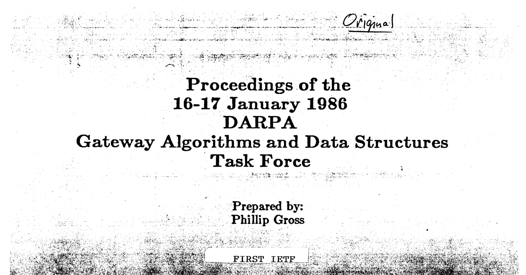 IETF 1 Proceedings title page
